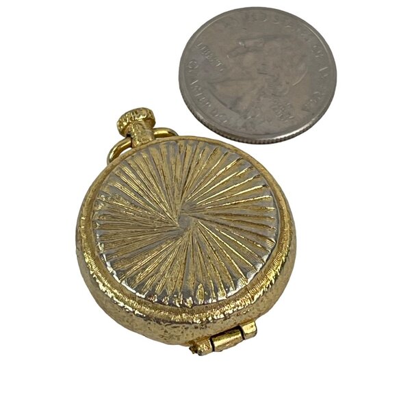 House of Fuller Vintage Gold Tone Perfume Holder Pendant With Romantic Scene Ena - Picture 7 of 9